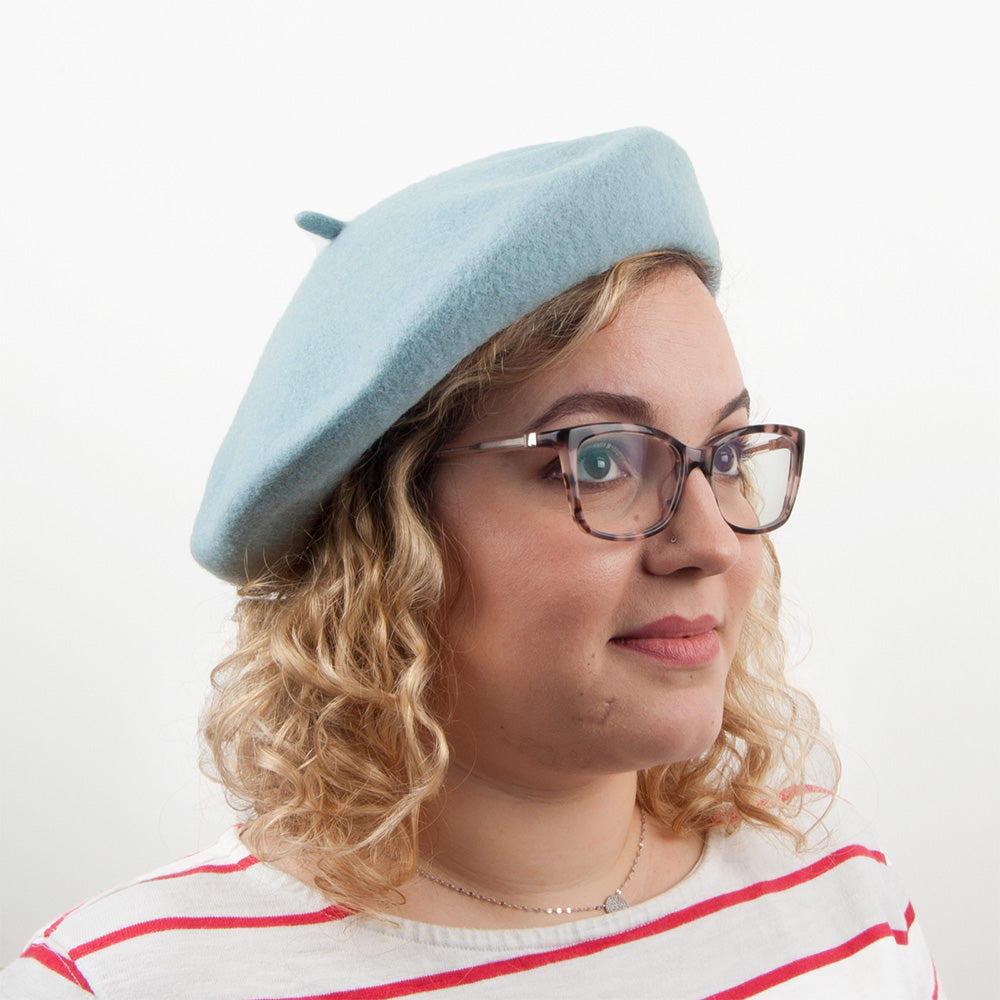 Béret Tendance en Laine bleu clair