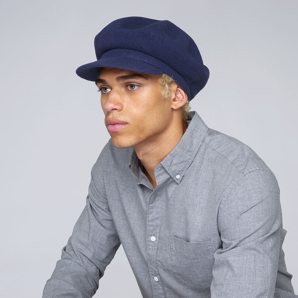 Casquette Gavroche en Laine Spitfire bleu marine KANGOL