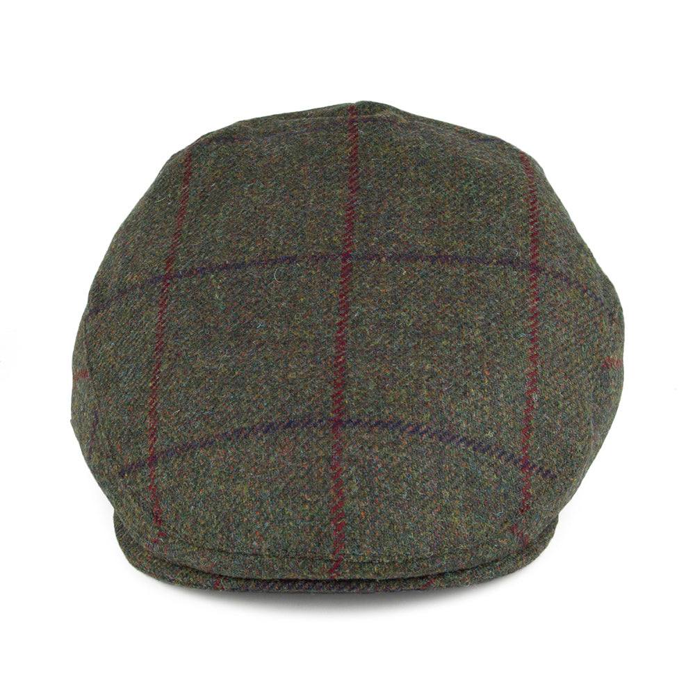Casquette Plate en Tweed Balmoral Country olive CHRISTYS