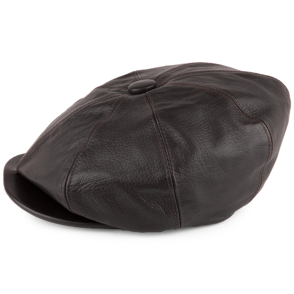 Casquette Gavroche en Cuir Urban marron OLNEY
