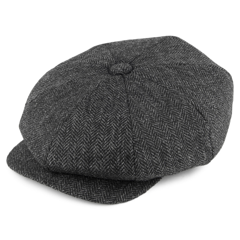 Casquette Gavroche en Tweed à Chevrons Country anthracite CHRISTYS