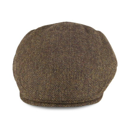Casquette Plate en Tweed à Chevrons Balmoral Country olive CHRISTYS