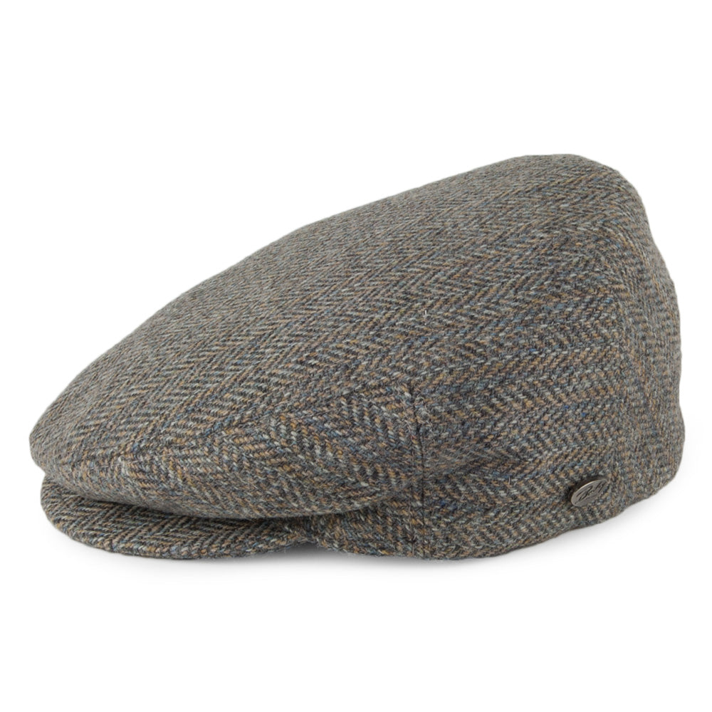 Casquette Plate en Laine à Chevrons et Rayures Lord mélange de gris BAILEY