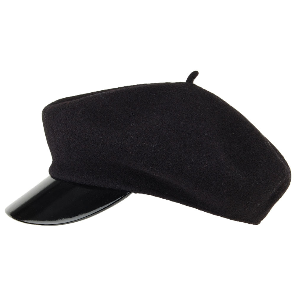 Casquette Gavroche en Laine noir SEEBERGER