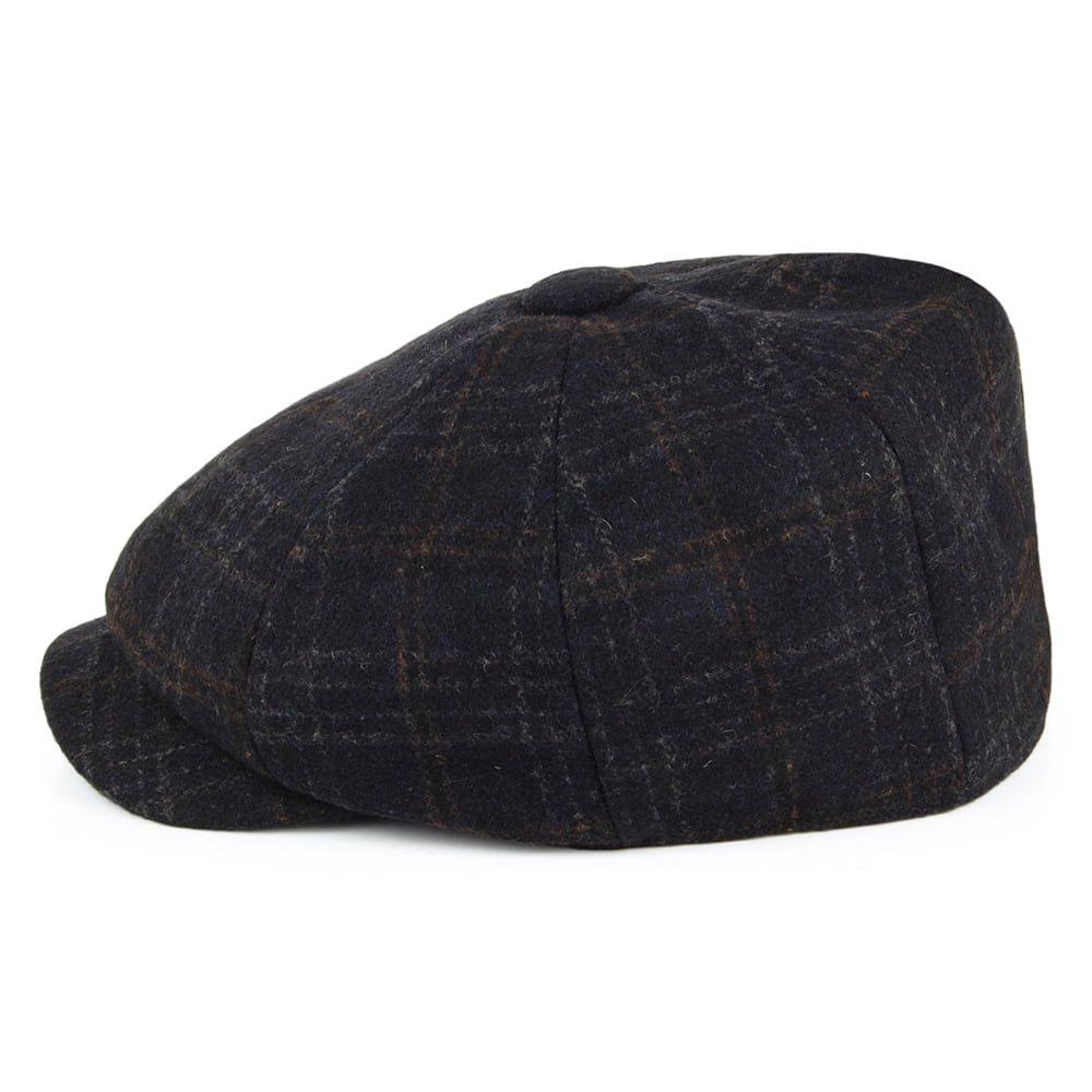 Casquette Gavroche à Carreaux Deanscroft bleu marine JOULES