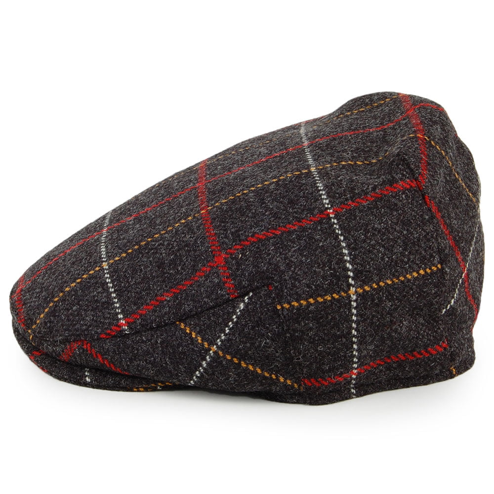 Casquette Plate à Carreaux Seasonal Tweed mélange de gris CHRISTYS