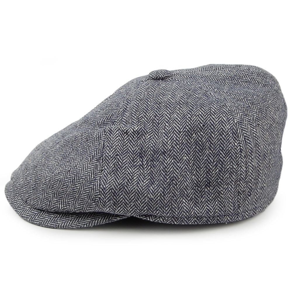Casquette Gavroche en Soie Mélangée à Chevrons Hudson gris FAILSWORTH