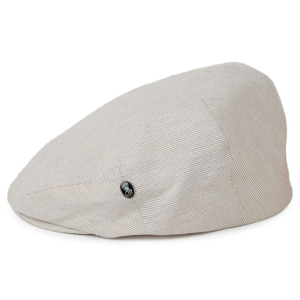 Casquette Plate en Lin et Coton à Fines Rayures Promo crème-beige sable CITY SPORT