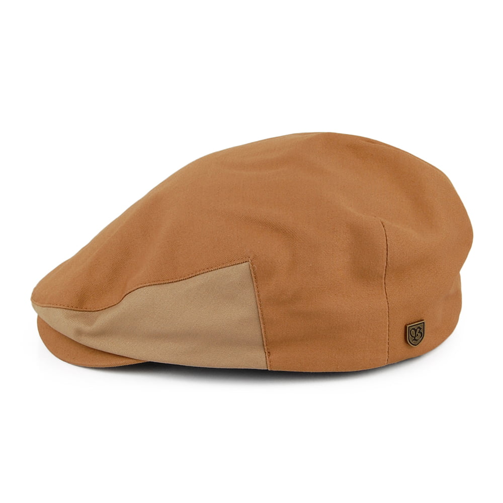 Casquette Plate en Coton Bicolore Hooligan camel BRIXTON