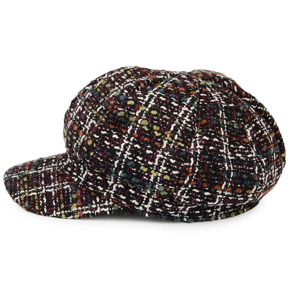 Casquette Gavroche en Tweed mélange de violet WHITELEY