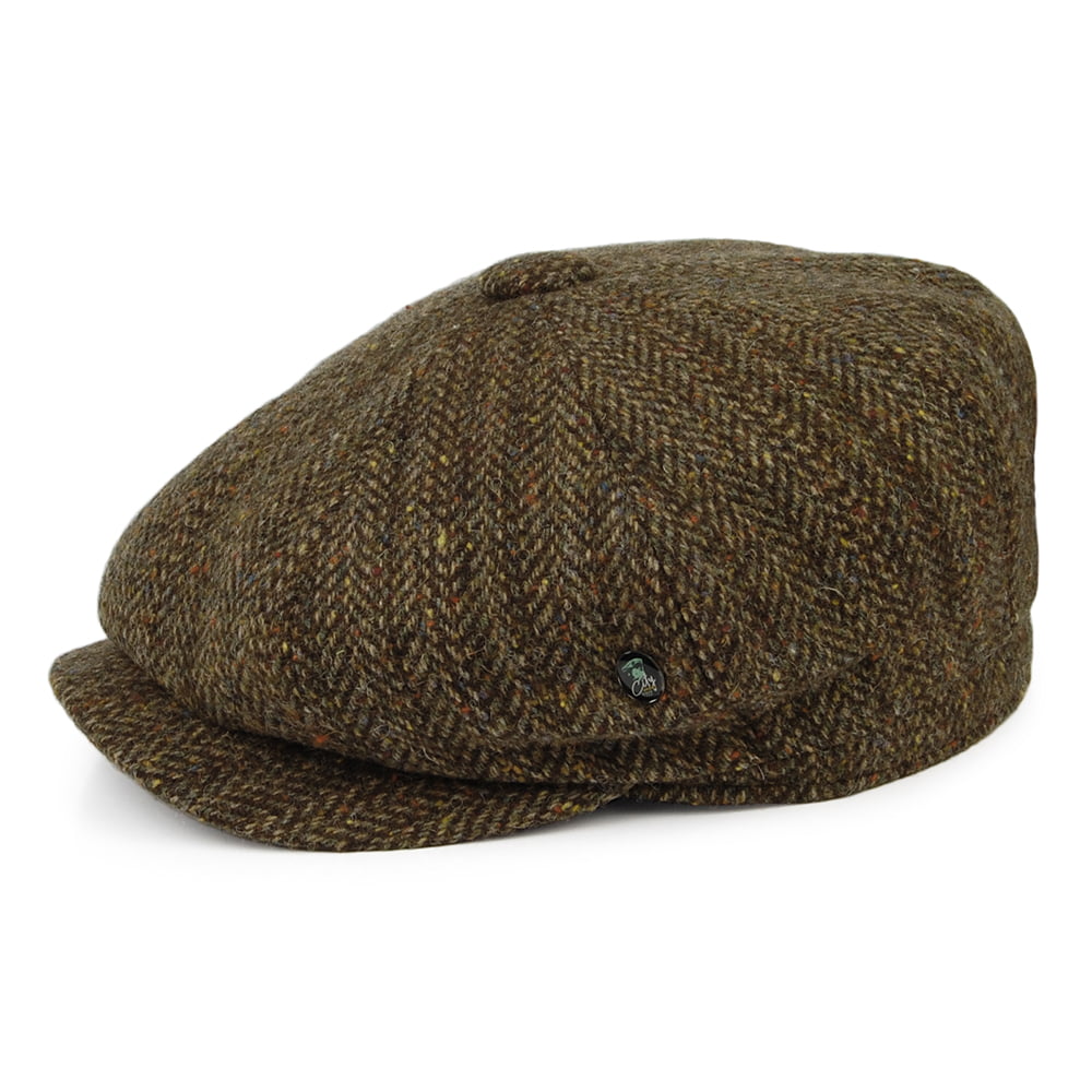 Casquette Gavroche en Tweed du Donegal Calotte Profonde Shannon mousse CITY SPORT