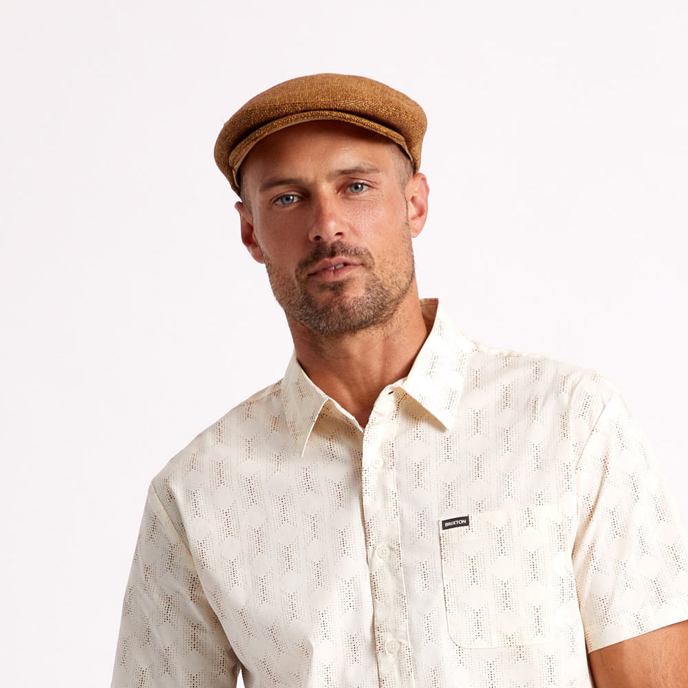 Casquette Plate en Paille Hooligan toffee BRIXTON