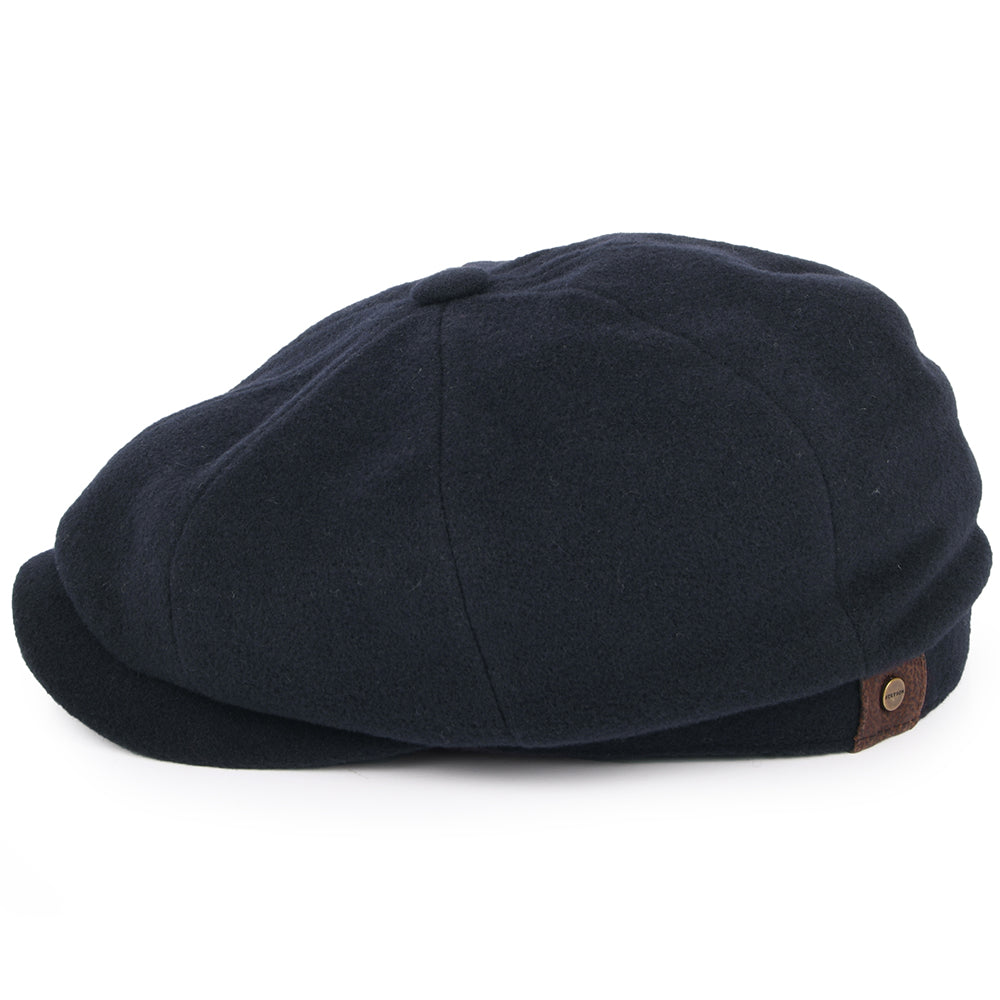 Casquette Gavroche en Laine et Cachemire Hatteras bleu marine STETSON