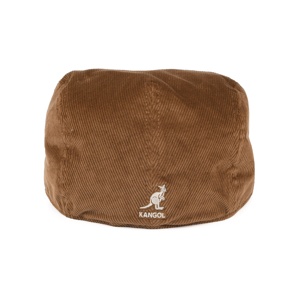 Casquette Plate en Velours Côtelé marron KANGOL