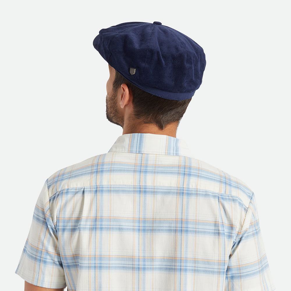 Casquette Gavroche en Velours Côtelé Ample Brood bleu marine BRIXTON