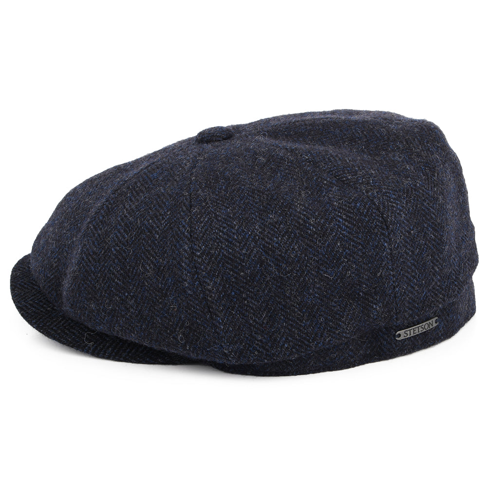 Casquette Gavroche en Laine à Chevrons Hatteras bleu STETSON