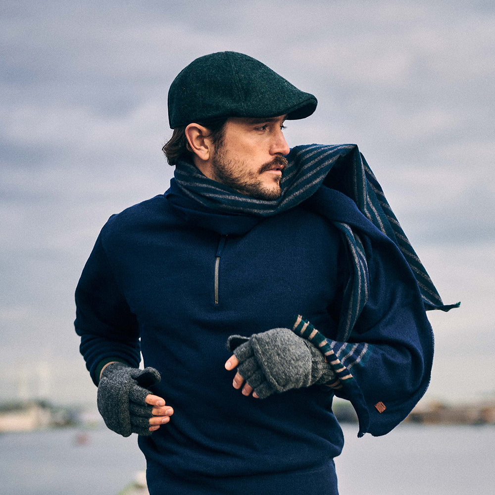 Casquette Plate à Chevrons Bec-de-Canard Mr. Mitchell vert BARTS