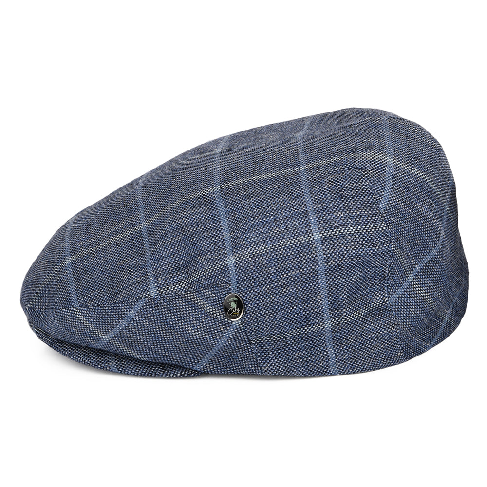 Casquette Plate en Coton Mélangé à Carreaux bleu marine-bleu CITY SPORT