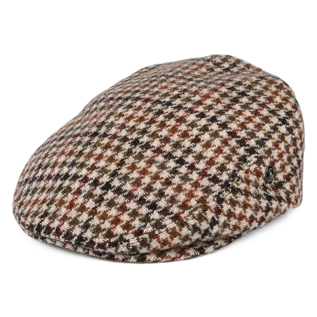 Casquette Plate En Harris Tweed - Tissu écossais En Laine - Modèle Lundale Olive/marron - Jaxon & James - 1
