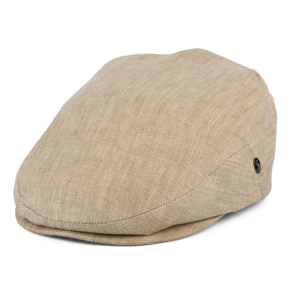 Jaxon & James Casquette Plate En Lin Camel - Élégante Et Confortable Pour Homme