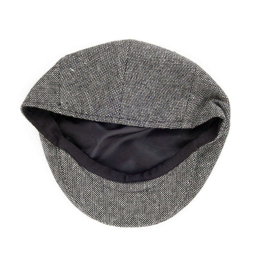 Casquette Plate en Tweed Chiné noir JAXON & JAMES