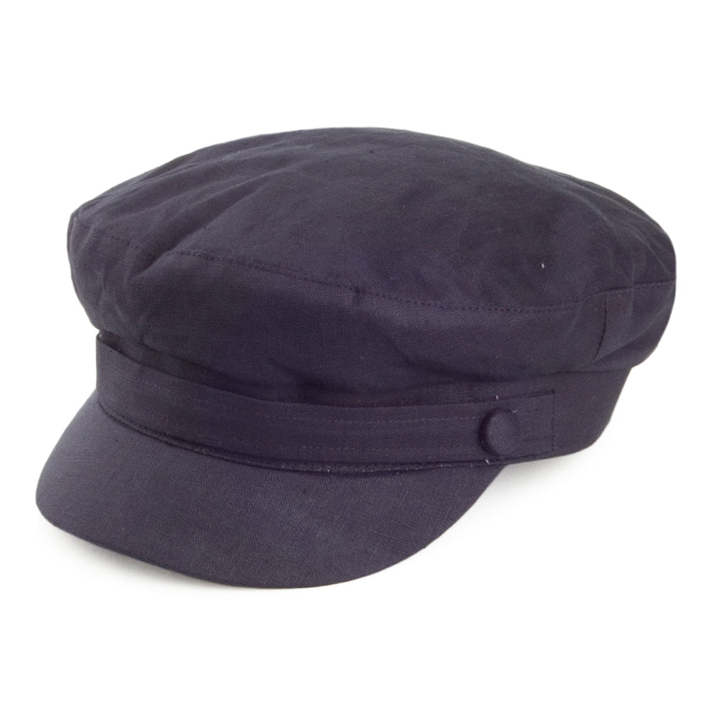 Casquette de Marin en Lin Irlandais Mariner Classic bleu marine FAILSWORTH