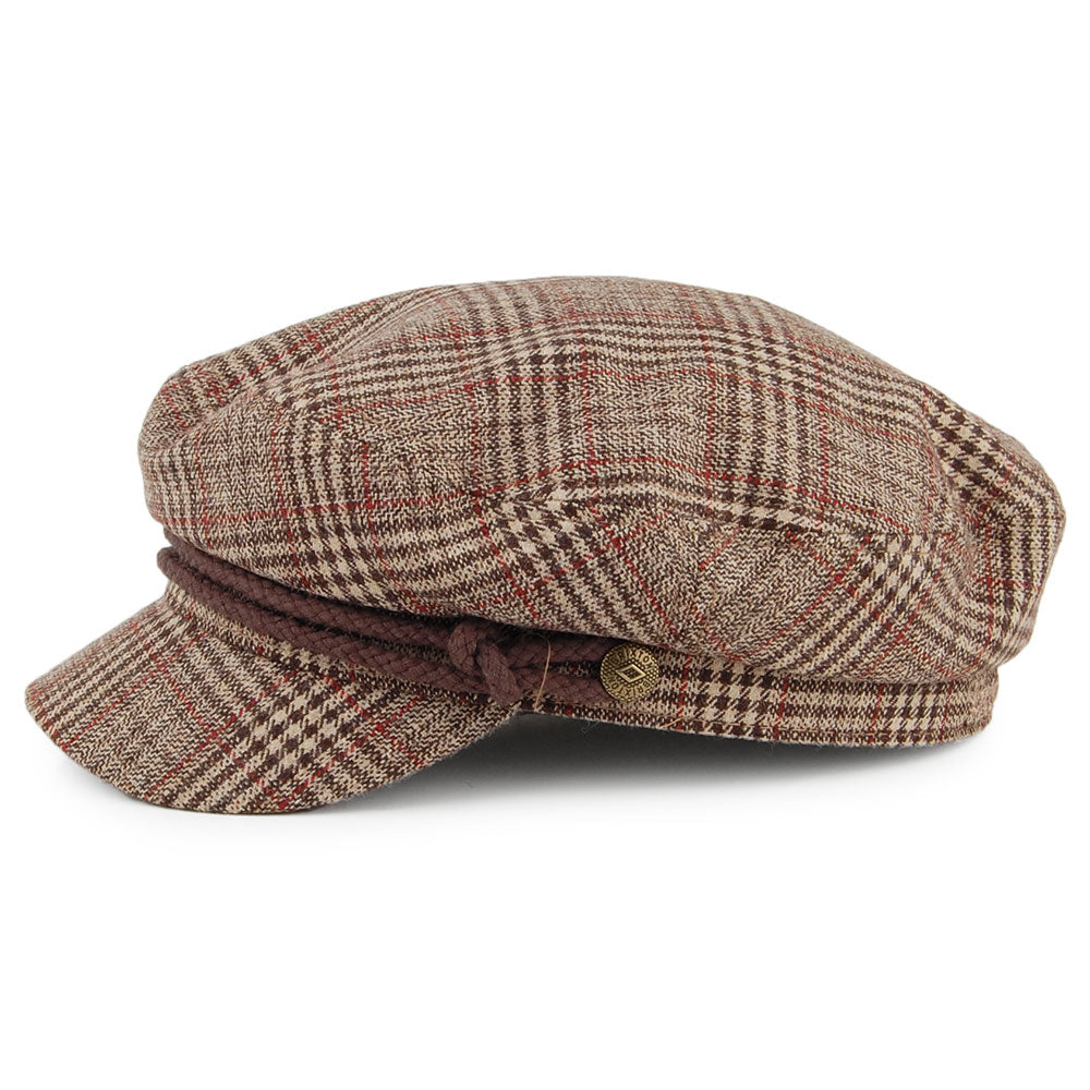 Casquette de Marin à Carreaux khaki-marron BRIXTON