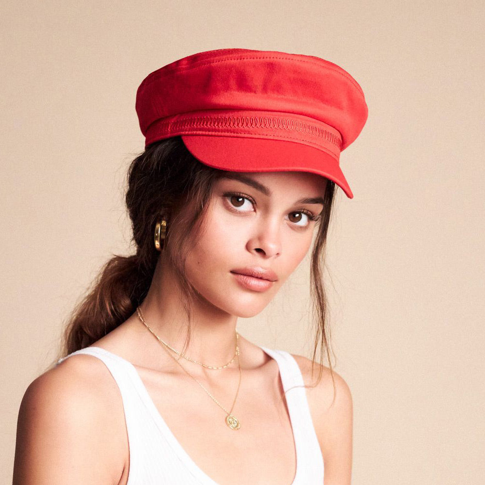 Casquette de Marin Fiddler Cœur Brodé rouge BRIXTON