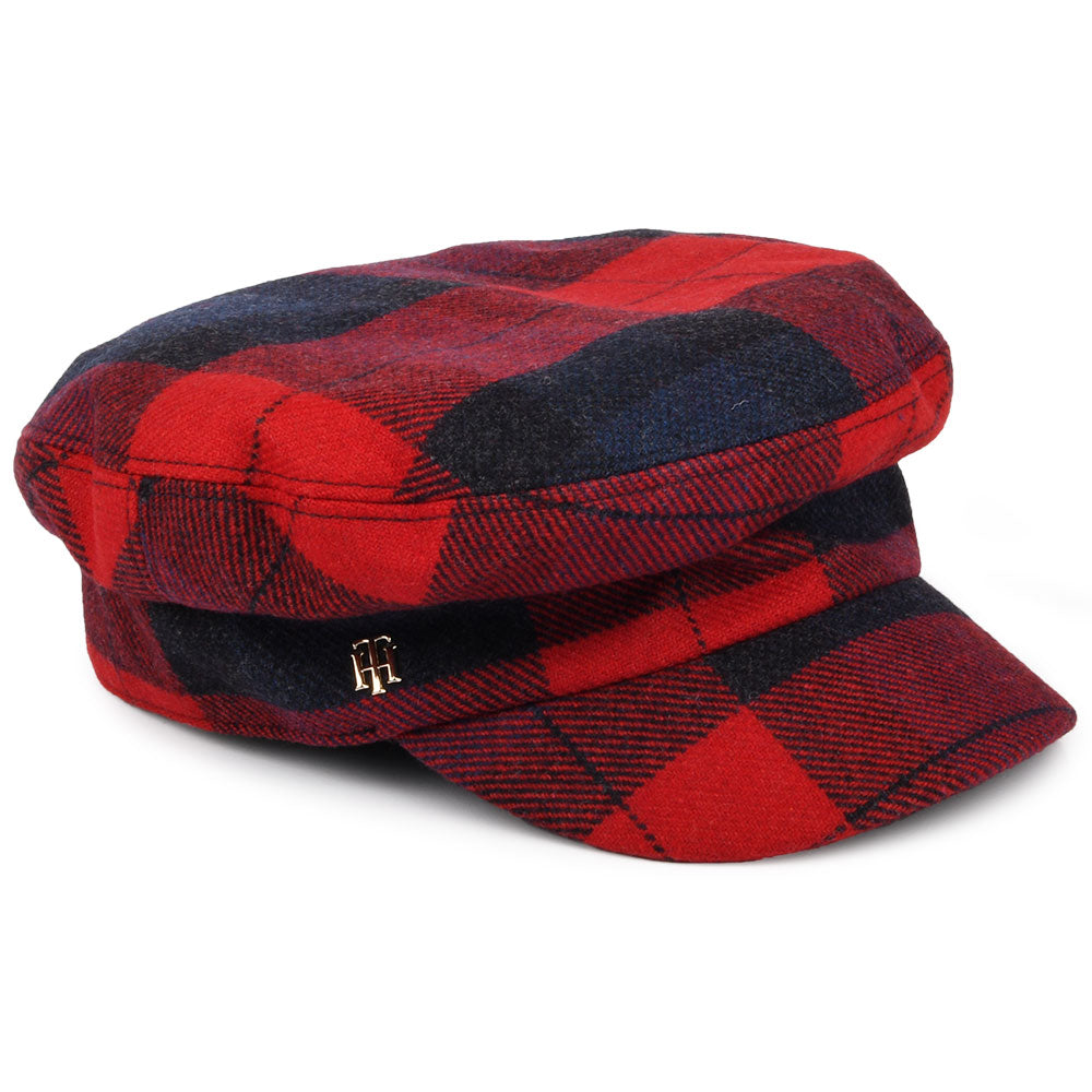 Casquette de Marin en Laine à Carreaux rouge-bleu marine TOMMY HILFIGER