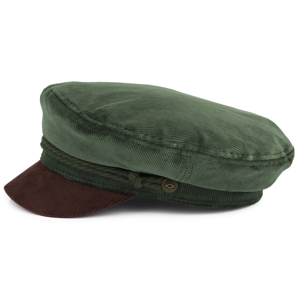 Casquette de Marin en Velours Côtelé forêt foncé-marron BRIXTON