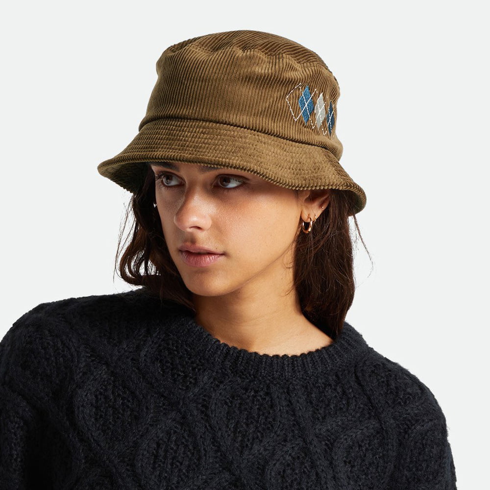 Chapeau Bob Pliable en Velours Côtelé Gramercy marron BRIXTON