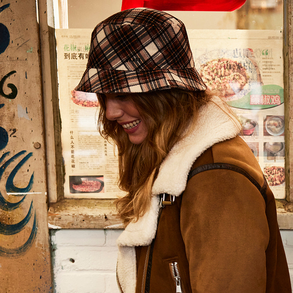 Chapeau Bob à Carreaux Denetti marron BARTS
