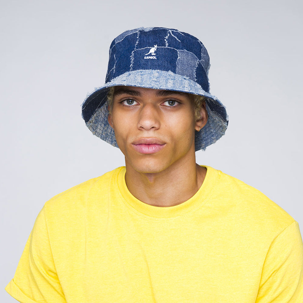 Chapeau Bob Denim Mashup bleu KANGOL