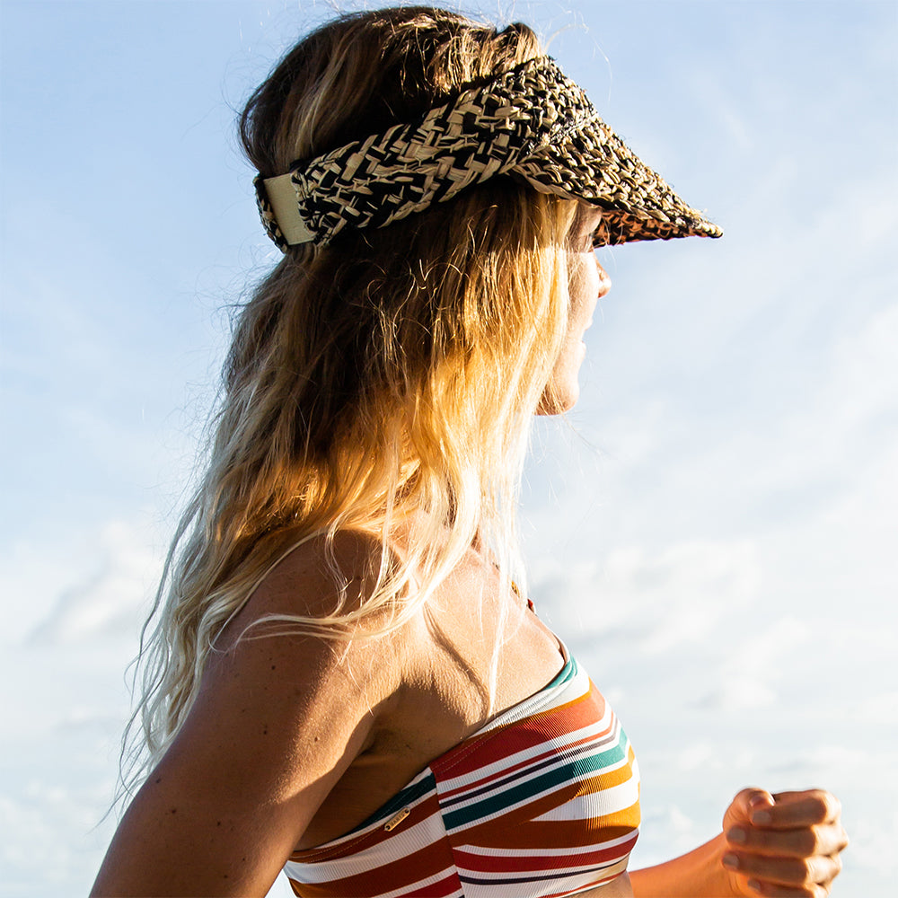 Visière en Raphia Fatua naturel-noir BARTS