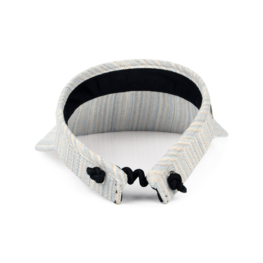 Visière Été en Coton et Lin bleu clair-blanc cassé SEEBERGER