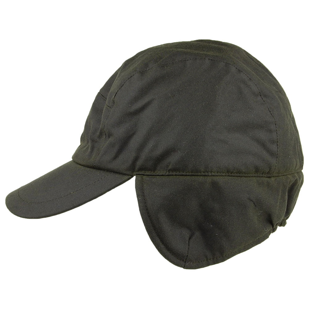 Casquette en Coton Ciré Britannique Avec Protège-Oreilles Lumberjack olive FAILSWORTH