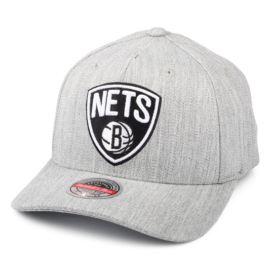 Casquette Snapback NBA Team Heather Redline Brooklyn Nets gris chiné MITCHELL & NESS