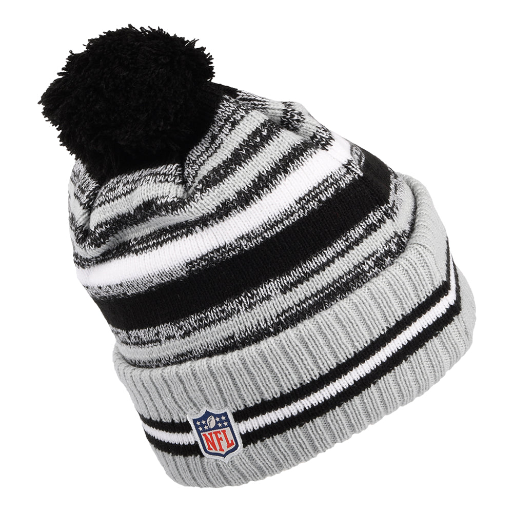 Bonnet à Pompon NFL Sport Knit OTC Las Vegas Raiders noir-gris NEW ERA