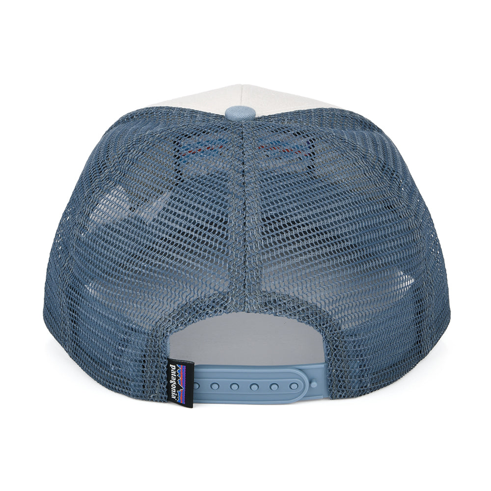 Casquette Trucker en Coton Bio P-6 Logo blanc-bleu fumée PATAGONIA
