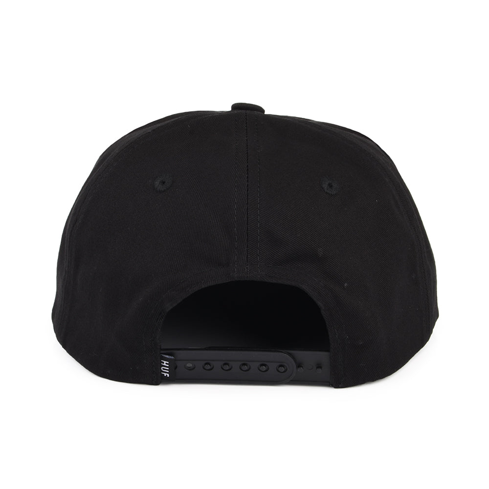 Casquette Snapback Non Structurée Box Logo noir sur noir HUF