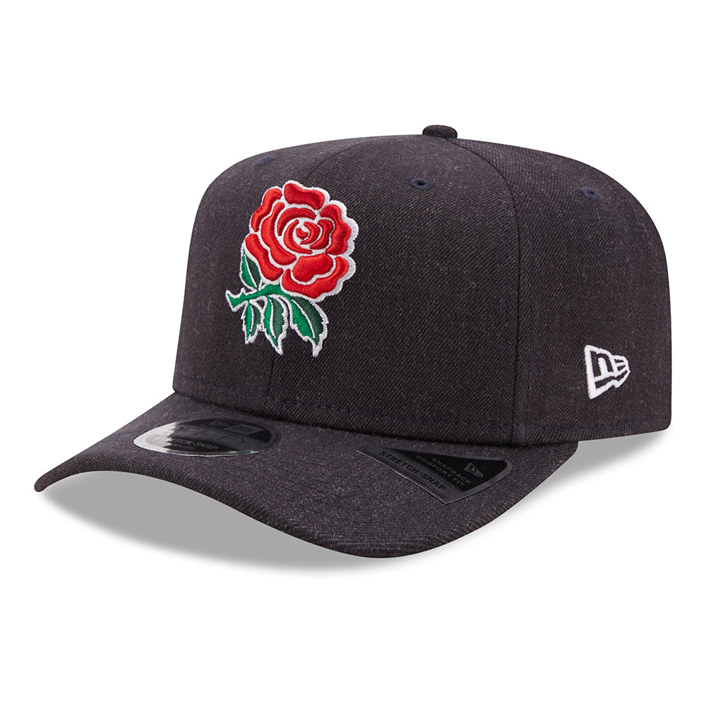 Casquette Snapback 9FIFTY Heather Stretch Fédération Anglaise de Rugby à XV bleu marine NEW ERA
