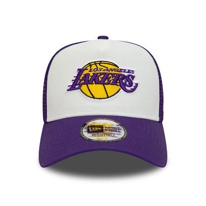 Casquette Trucker 9FORTY NBA Team Colour Block L.A. Lakers blanc-violet NEW ERA