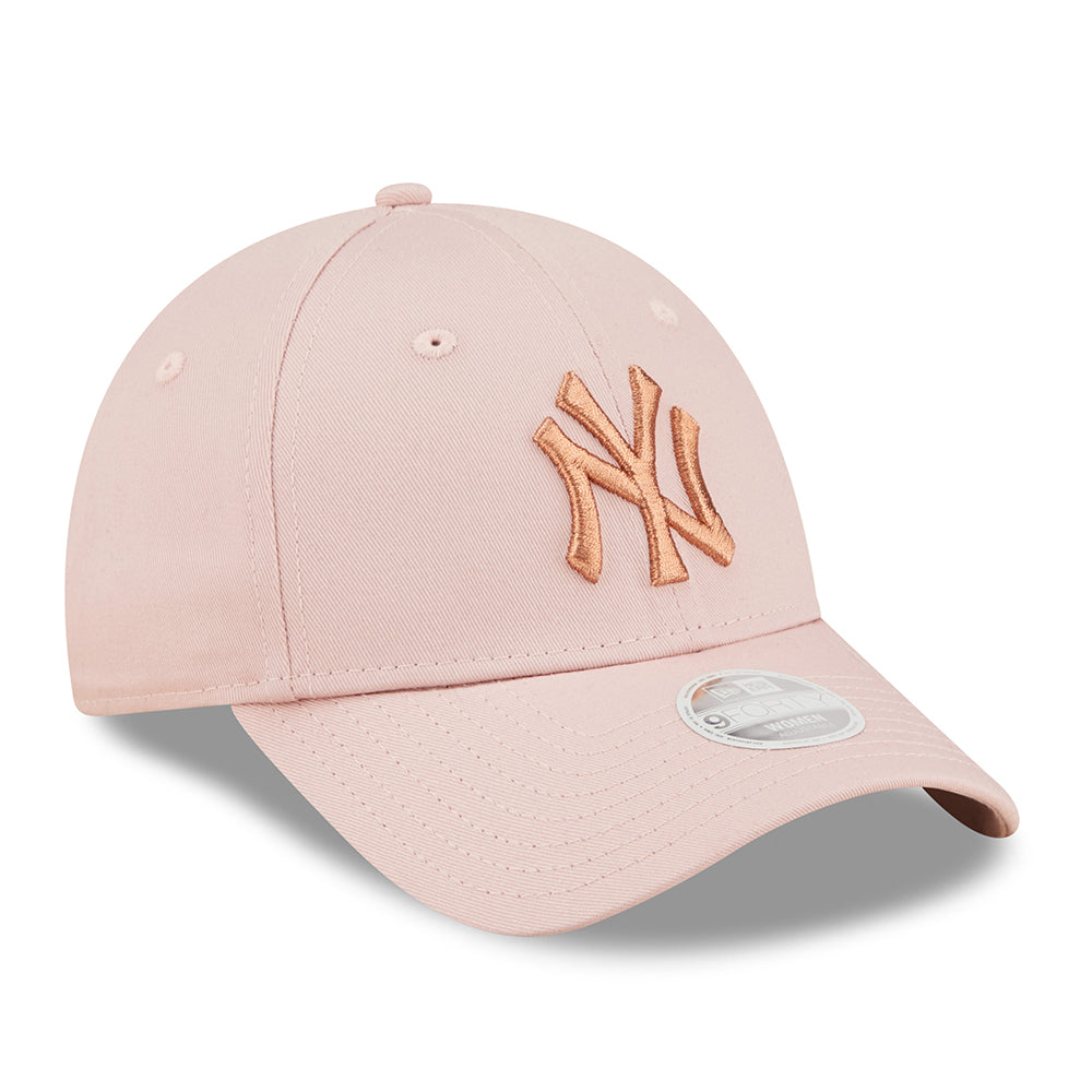 Casquette Femme 9FORTY MLB Metallic Logo New York Yankees rose-or rose NEW ERA