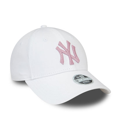 Casquette Femme 9FORTY MLB Metallic Logo New York Yankees blanc-rose NEW ERA