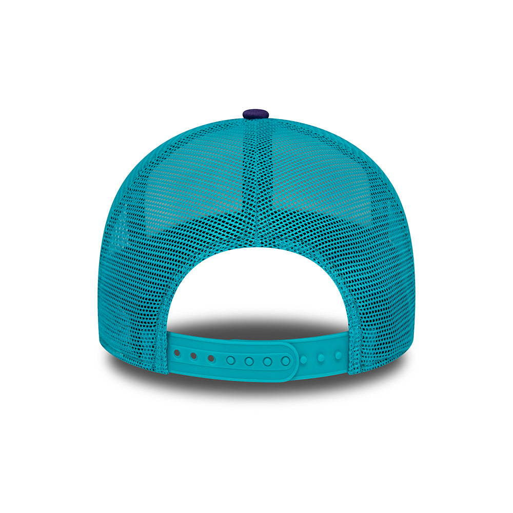 Casquette Trucker NBA Retro A-Frame Charlotte Hornets blanc-violet-bleu sarcelle NEW ERA
