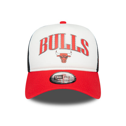 Casquette Trucker NBA Retro A-Frame Chicago Bulls blanc-rouge-noir NEW ERA