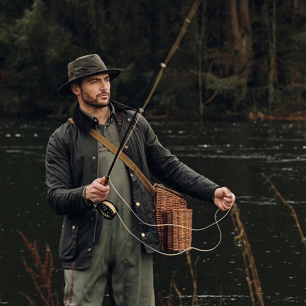 Chapeau Traveller en Coton Ciré olive FAILSWORTH