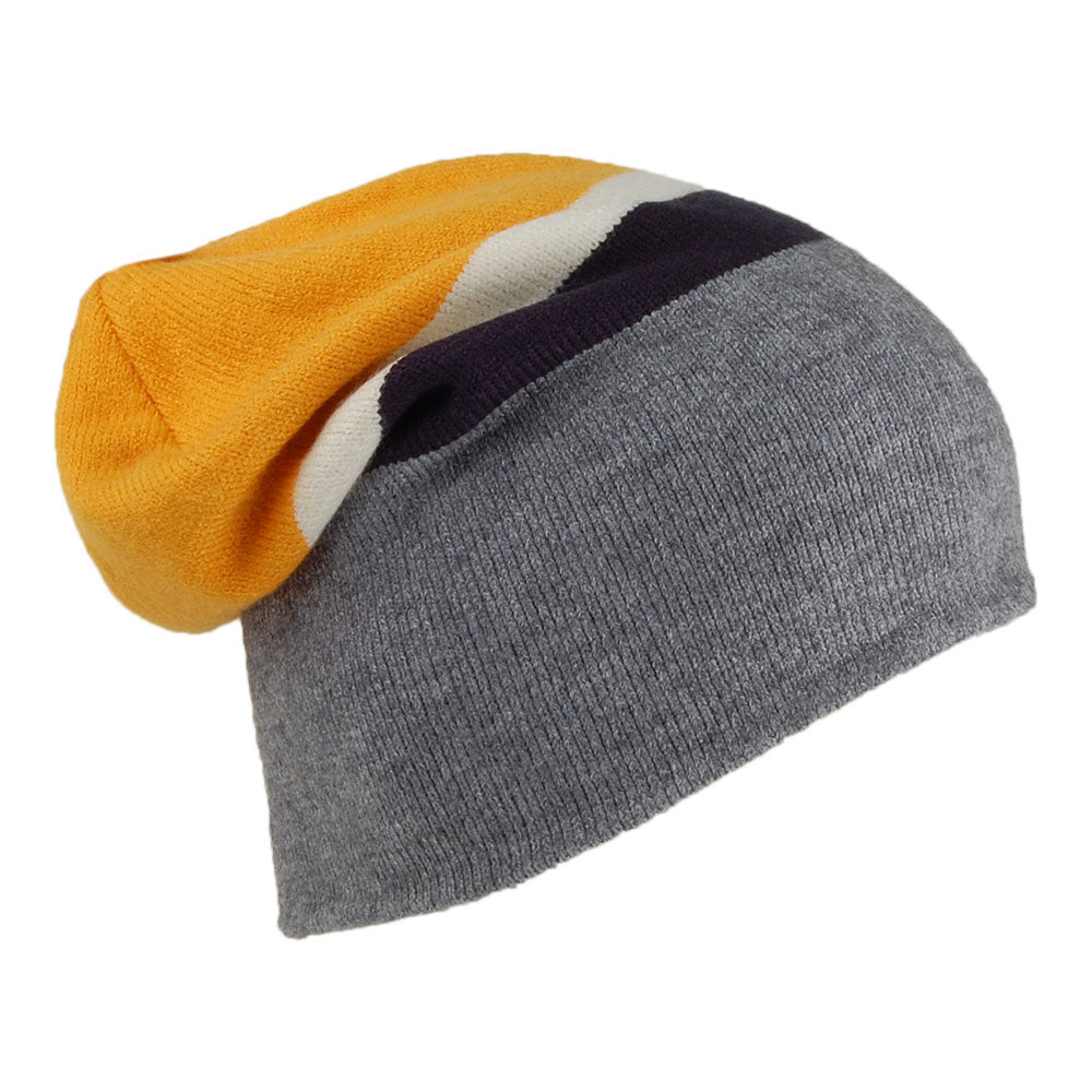 Bonnet Long à Rayures Jispin gris-jaune BARTS