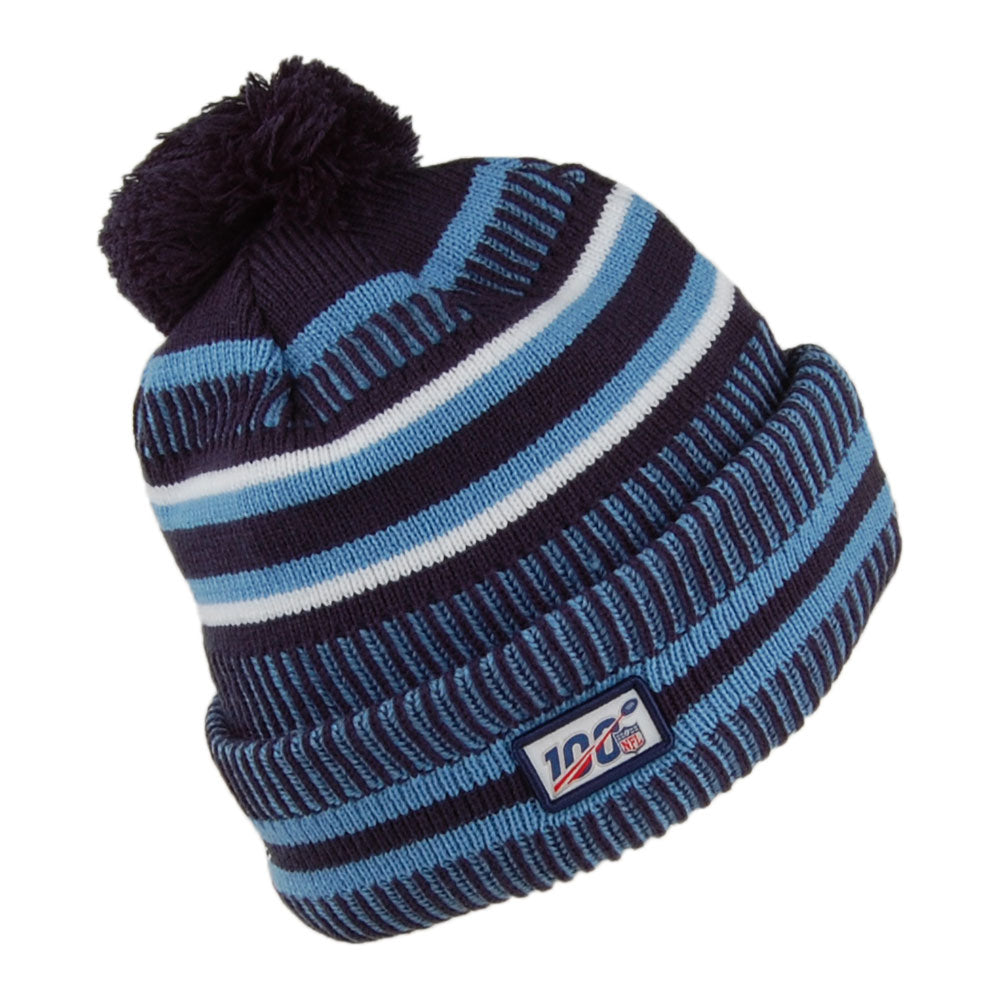 Bonnet à Pompon NFL On Field Knit Tennessee Titans bleu NEW ERA
