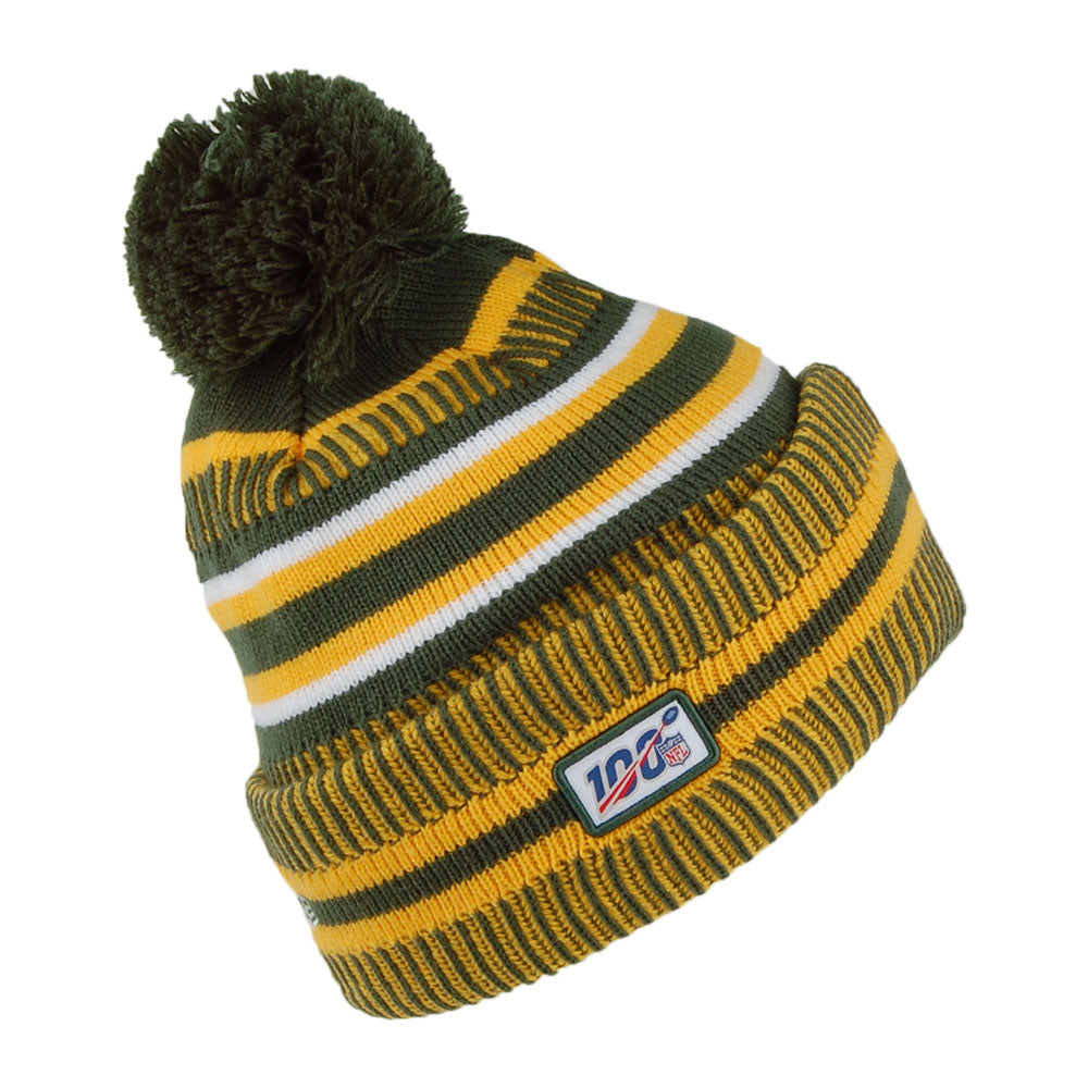 Bonnet à Pompon NFL On Field Knit Green Bay Packers vert-jaune NEW ERA